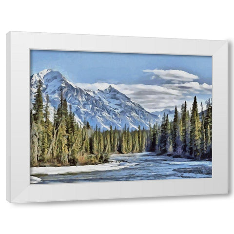 Rocky Mountains I White Modern Wood Framed Art Print by Medeiros, Celito