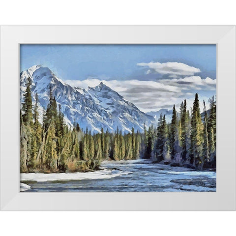 Rocky Mountains I White Modern Wood Framed Art Print by Medeiros, Celito