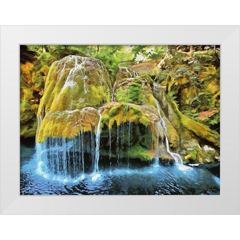 Amazing Watterfall III White Modern Wood Framed Art Print by Medeiros, Celito