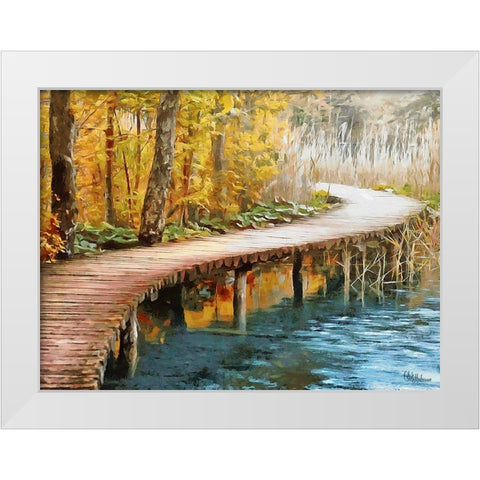 Walkway on Wooden Stilts White Modern Wood Framed Art Print by Medeiros, Celito