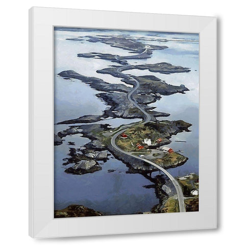 Great Street in Norway White Modern Wood Framed Art Print by Medeiros, Celito