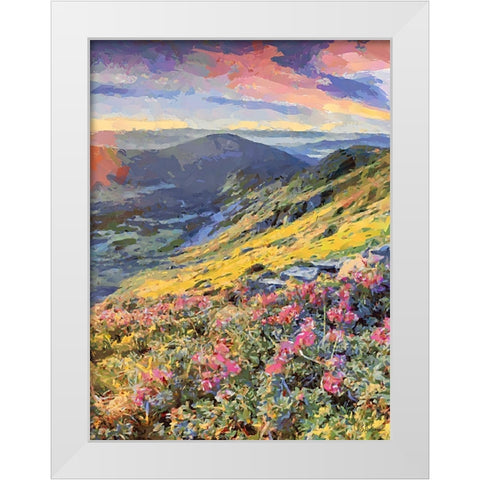 Flovers in the Mountains II White Modern Wood Framed Art Print by Medeiros, Celito