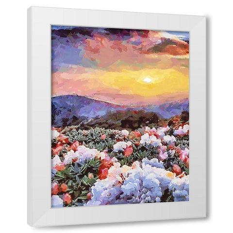 Flovers in the Mountains V White Modern Wood Framed Art Print by Medeiros, Celito