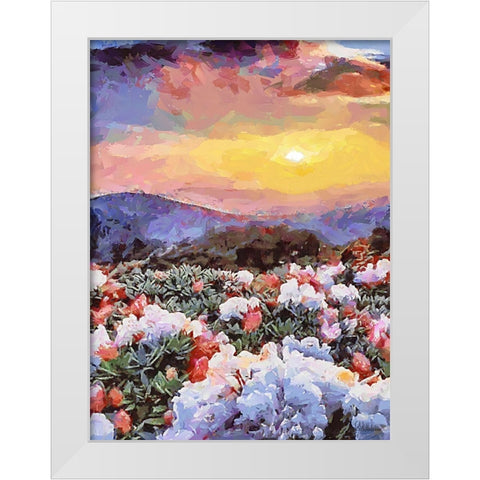 Flovers in the Mountains V White Modern Wood Framed Art Print by Medeiros, Celito