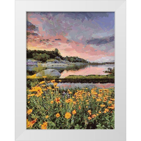 Flovers in the Mountains VI White Modern Wood Framed Art Print by Medeiros, Celito
