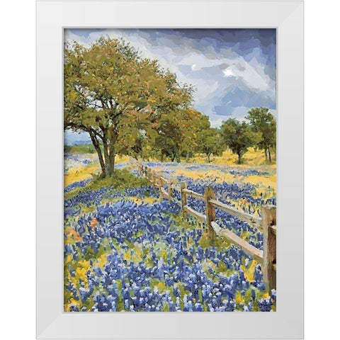 Lavender Field IV White Modern Wood Framed Art Print by Medeiros, Celito