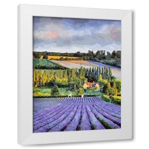 Lavender Field VI White Modern Wood Framed Art Print by Medeiros, Celito