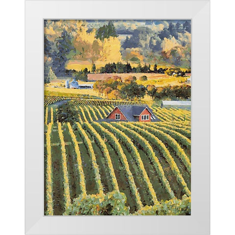 Vineyard White Modern Wood Framed Art Print by Medeiros, Celito