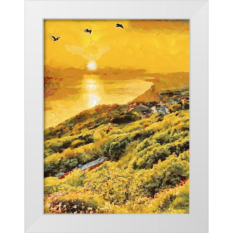 Romantic Sunset II White Modern Wood Framed Art Print by Medeiros, Celito