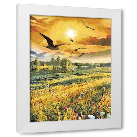 Romantic Sunset III White Modern Wood Framed Art Print by Medeiros, Celito