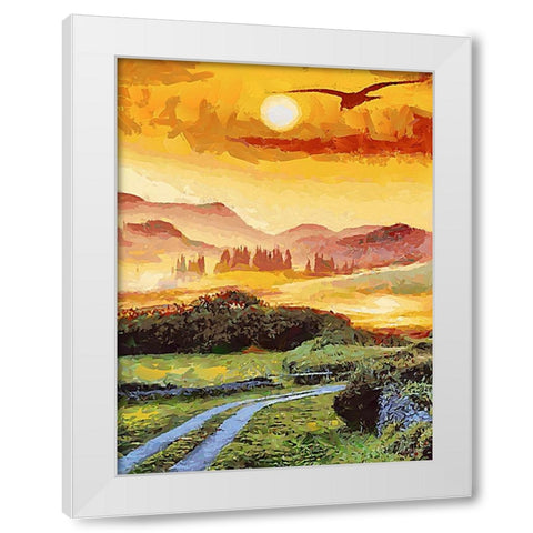 Romantic Sunset IV White Modern Wood Framed Art Print by Medeiros, Celito