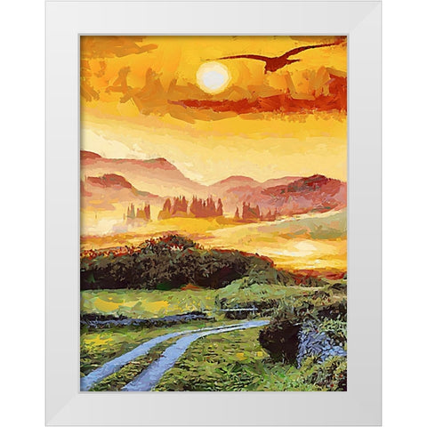 Romantic Sunset IV White Modern Wood Framed Art Print by Medeiros, Celito