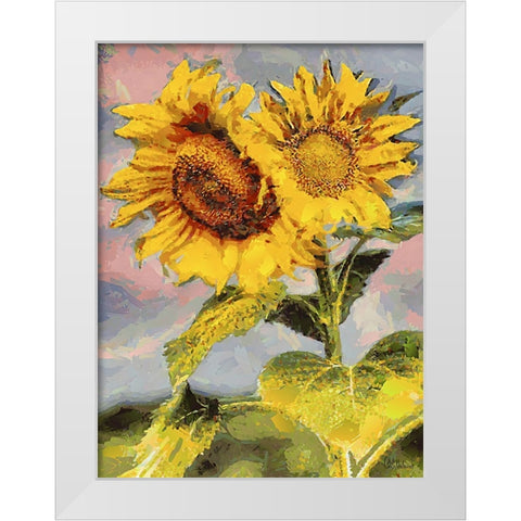 Sunflowers Collection II White Modern Wood Framed Art Print by Medeiros, Celito