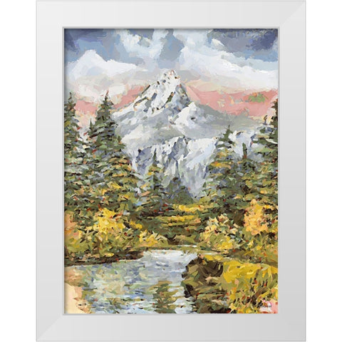 Landscapes in Monet Style IX White Modern Wood Framed Art Print by Medeiros, Celito