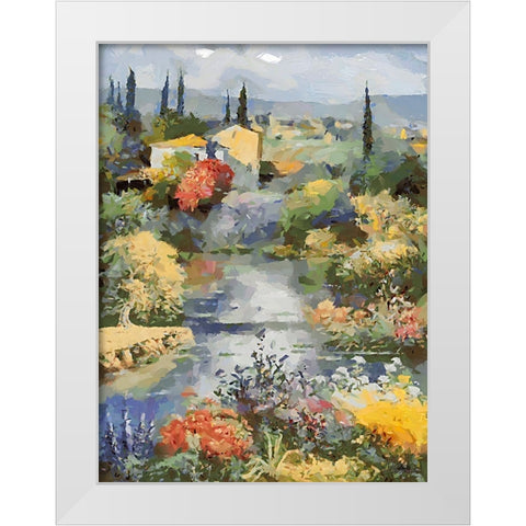 Landscapes in Monet Style XII White Modern Wood Framed Art Print by Medeiros, Celito