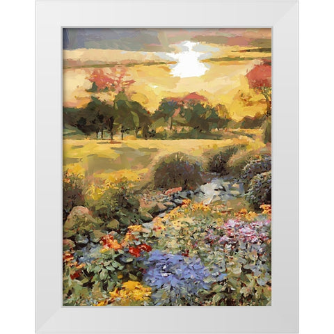 Landscapes in Monet Style XIII White Modern Wood Framed Art Print by Medeiros, Celito