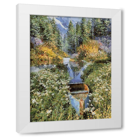 Landscapes in Monet Style XV White Modern Wood Framed Art Print by Medeiros, Celito