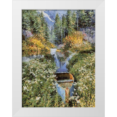 Landscapes in Monet Style XV White Modern Wood Framed Art Print by Medeiros, Celito