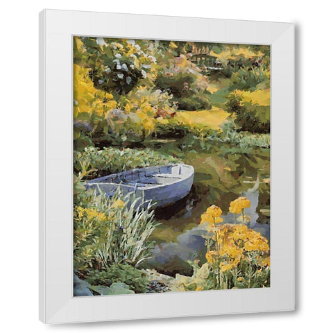 Landscapes in Monet Style XVI White Modern Wood Framed Art Print by Medeiros, Celito