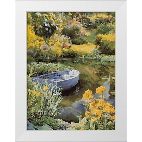 Landscapes in Monet Style XVI White Modern Wood Framed Art Print by Medeiros, Celito