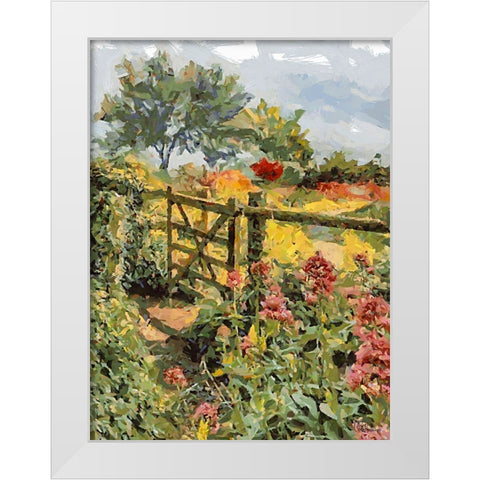 Landscapes in Monet Style XVII White Modern Wood Framed Art Print by Medeiros, Celito