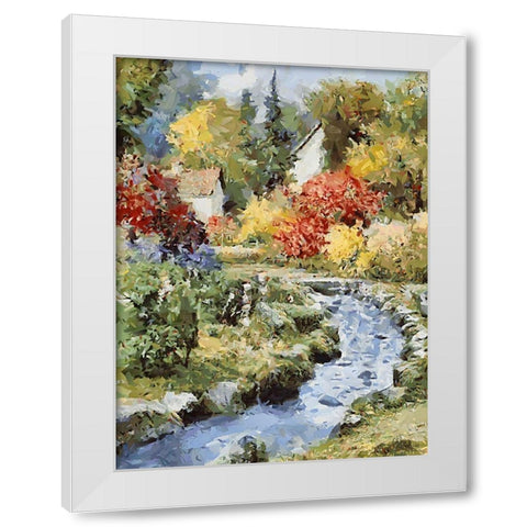 Landscapes in Monet Style XXII White Modern Wood Framed Art Print by Medeiros, Celito