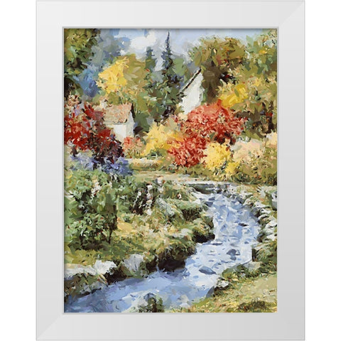 Landscapes in Monet Style XXII White Modern Wood Framed Art Print by Medeiros, Celito