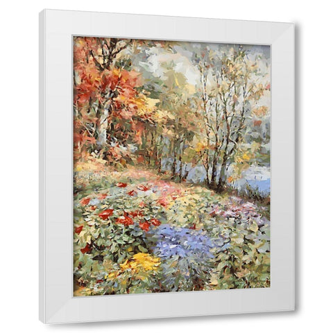 Landscapes in Monet Style XXV White Modern Wood Framed Art Print by Medeiros, Celito