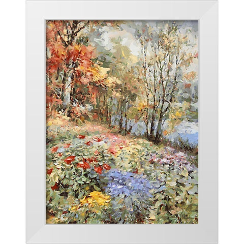 Landscapes in Monet Style XXV White Modern Wood Framed Art Print by Medeiros, Celito