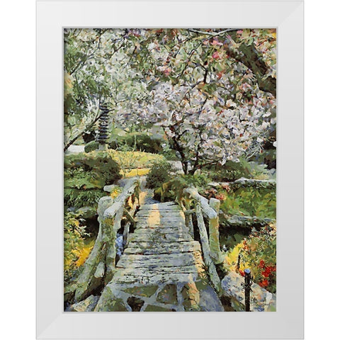 Landscapes in Monet Style XXVII White Modern Wood Framed Art Print by Medeiros, Celito