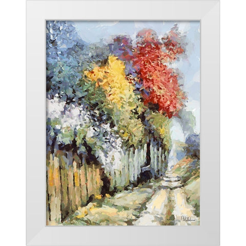 Landscapes in Monet Style XXVIII White Modern Wood Framed Art Print by Medeiros, Celito