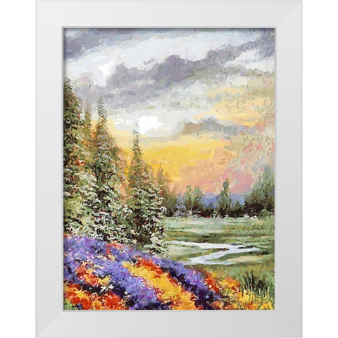 Landscapes in Monet Style XXXI White Modern Wood Framed Art Print by Medeiros, Celito
