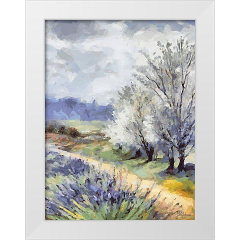 Landscapes in Monet Style XXXII White Modern Wood Framed Art Print by Medeiros, Celito