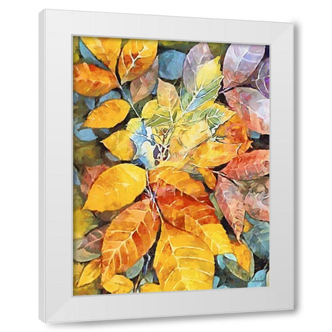 Autumn Leaves IV White Modern Wood Framed Art Print by Medeiros, Celito
