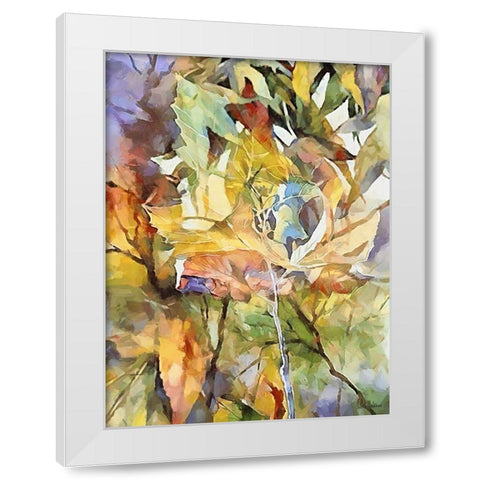 Autumn Leaves VI White Modern Wood Framed Art Print by Medeiros, Celito