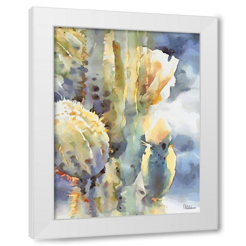 Cactus II White Modern Wood Framed Art Print by Medeiros, Celito