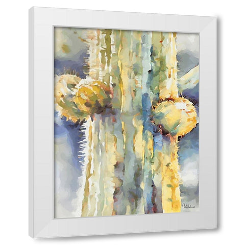 Cactus III White Modern Wood Framed Art Print by Medeiros, Celito