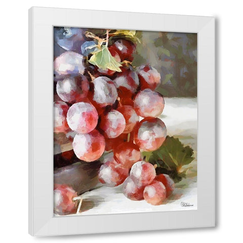 Grapes II White Modern Wood Framed Art Print by Medeiros, Celito