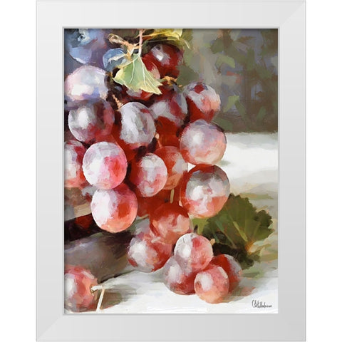 Grapes II White Modern Wood Framed Art Print by Medeiros, Celito