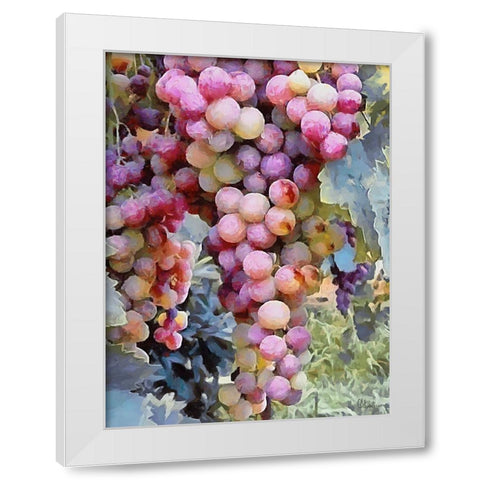 Grapes VII White Modern Wood Framed Art Print by Medeiros, Celito