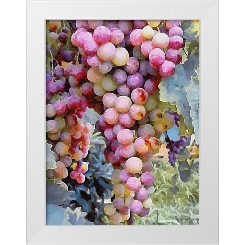 Grapes VII White Modern Wood Framed Art Print by Medeiros, Celito