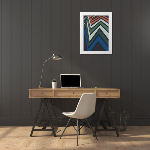 A Game with Abstract Shapes XL White Modern Wood Framed Art Print by Medeiros, Celito