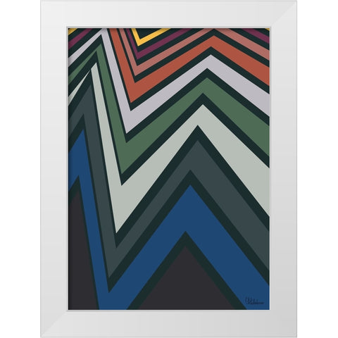 A Game with Abstract Shapes XL White Modern Wood Framed Art Print by Medeiros, Celito