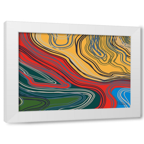 A Game with Abstract Shapes XLV White Modern Wood Framed Art Print by Medeiros, Celito