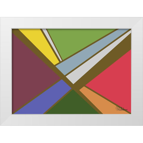 A Game with Abstract Shapes XLVII White Modern Wood Framed Art Print by Medeiros, Celito