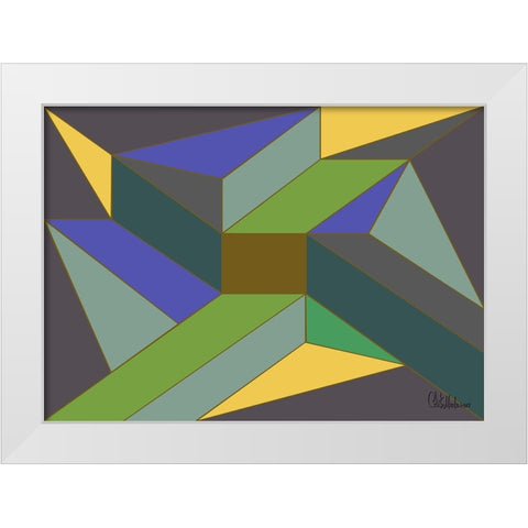 A Game with Abstract Shapes XLVIII White Modern Wood Framed Art Print by Medeiros, Celito