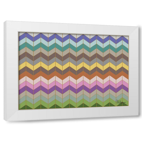 A Game with Abstract Shapes L White Modern Wood Framed Art Print by Medeiros, Celito