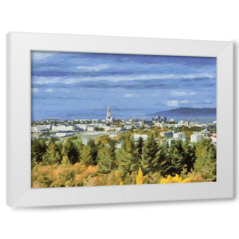 Beautiful nature in Iceland III White Modern Wood Framed Art Print by Medeiros, Celito