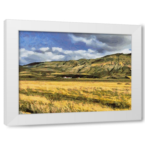 Beautiful nature in Iceland VI White Modern Wood Framed Art Print by Medeiros, Celito