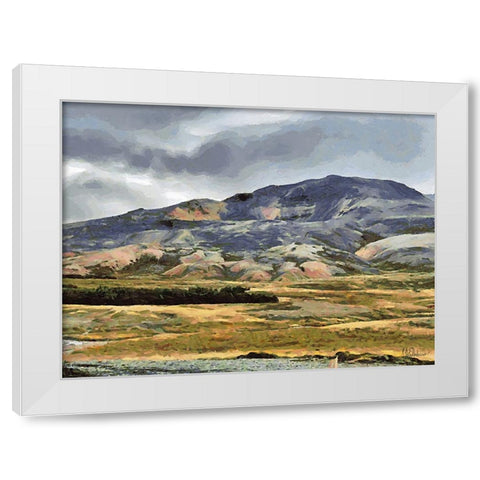 Beautiful nature in Iceland IX White Modern Wood Framed Art Print by Medeiros, Celito